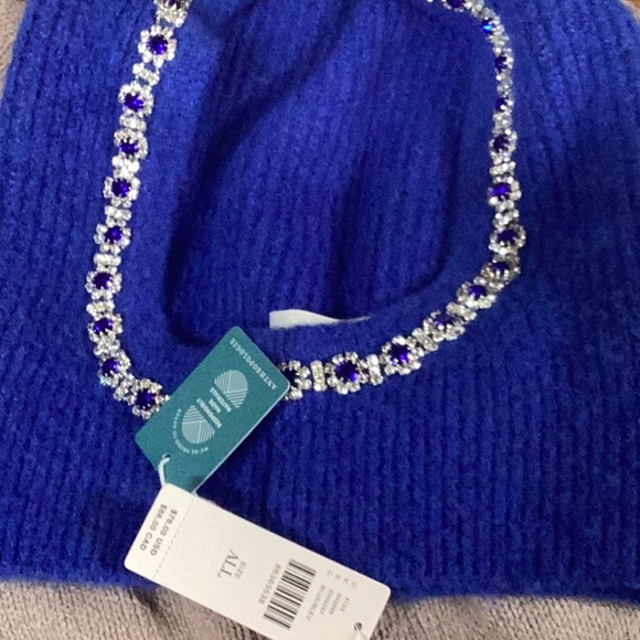 Anthropologie blue bejeweled hint snood hat new with tags - Picture 3 of 6